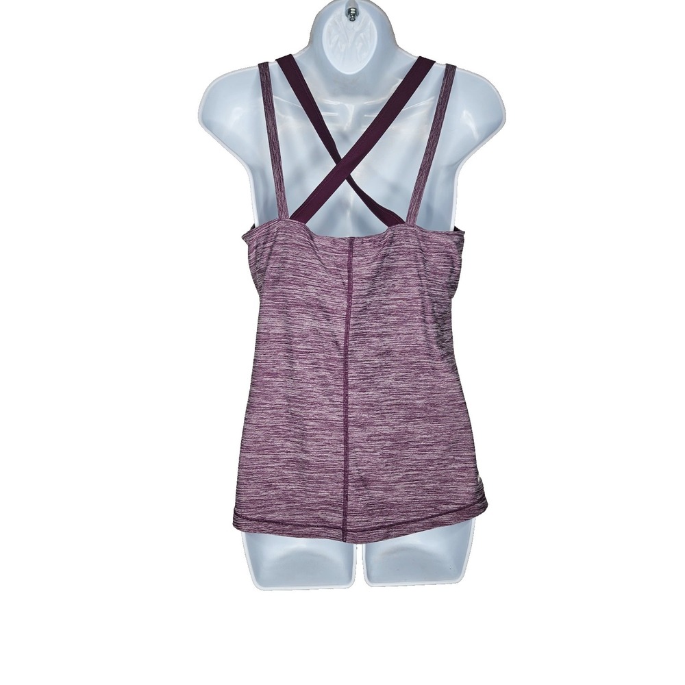 Purple Athletic Tank Built In Bra Workout Yoga‎ Activewear Top - Picture 2 of 6